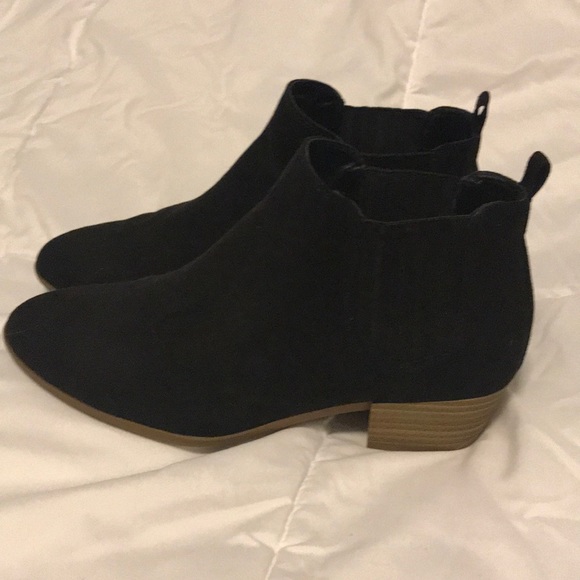 target black suede booties